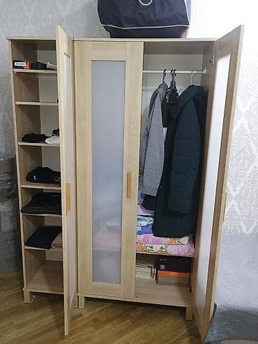 balaca şkaf: İşlənmiş, Açılan, 3 qapılı Düz dolab, Qarderob, paltar dolabı — 9