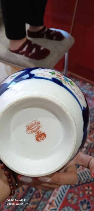 набор ножей: Porselen dekorativ dəst - Tərkib: 1 ədəd iri vaza və 2 ədəd kase — 9