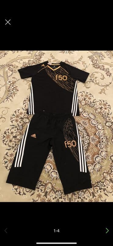 детский спортивный костюм из плащевки: Комплект, Для мальчиков, 10 - 12 лет, Adidas — 1