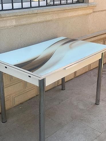 Mətbəx masası, Açılan, Şüşə, Dördbucaq masa