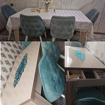 loft mebel: Acilan,bazali stol,4stul birlikde 400m ünvan abşeron gənclər — 1
