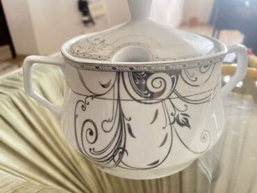 metbex ucun qab qacaq: Обеденный набор, цвет - Белый, Фарфор, Италия — 1