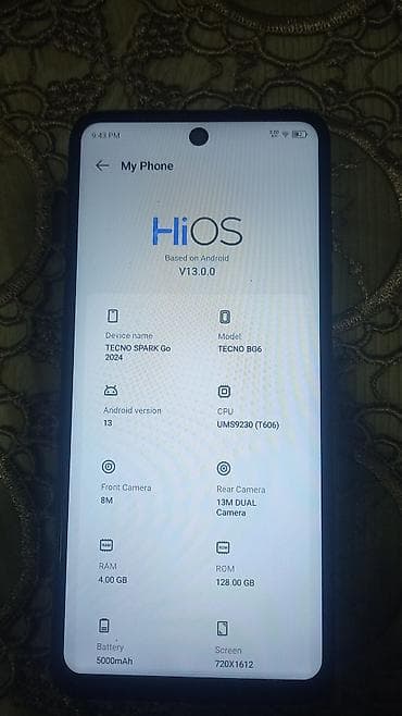 Tecno Spark Go 2024, 128 GB, rəng - Qara