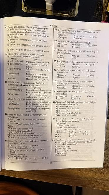 Məhsul: Azərbaycan dili – Leksika bölməsi üzrə test-sual toplusu — 3