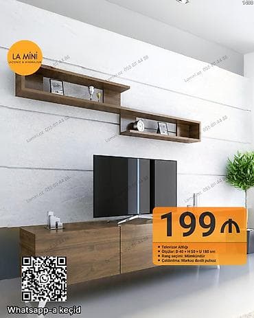 gencede mebel: Düz TV altlığı, Polkalı, Laminat — 1