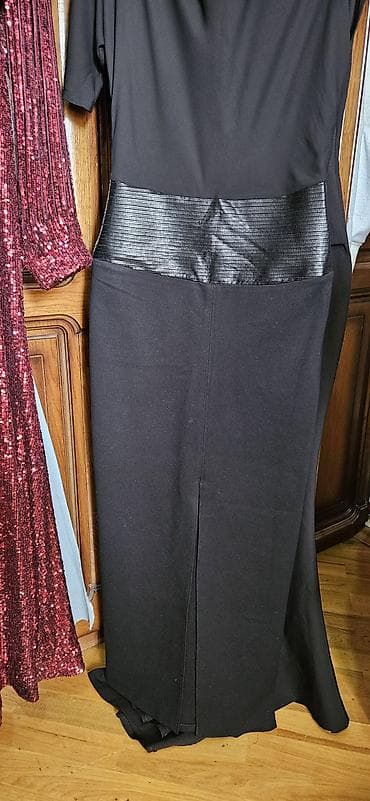 Qadın gecə geyimi – qara rəngdə uzun don - Model: uzun, düz kəsim — 2