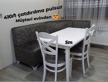 kirayə stol stul: Для кухни, Новый, Нераскладной, Прямоугольный стол, 4 стула — 27