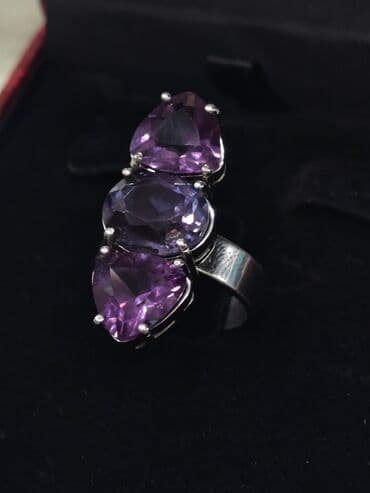 tək qaş uzuk: Üzük, Ağ qızıl, 583 Əyar, Aleksandrit, 5.00+ Karat — 5