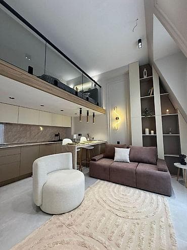 Müasir loft üslubunda hazırlanmış duplex interyer təqdim olunur. Məkan — 3
