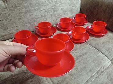 versace servis: Çay dəsti, rəng - Qırmızı — 1