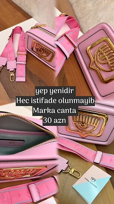 Brend çanta – Chiara Ferragni - Rəng: açıq çəhrayı - Forma: kompak