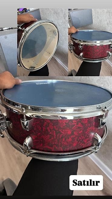 Qırmızı naxışlı snare baraban - Korpus: parlaq qırmızı “sparkle”