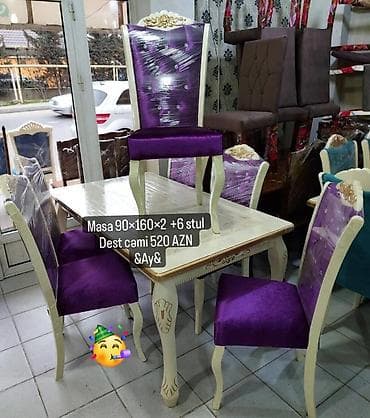 sdollar: Qonaq otağı üçün, Yeni, Dördbucaq masa, 6 stul — 1