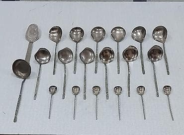 qədim samovar satisi: Qaşıq dəsti sovet istehsalı gümüşü rəngli dekorativ qaşıq dəsti, sovet — 2