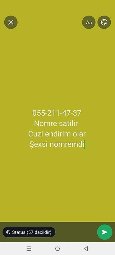 Satılır: mobil nömrə 055-211-47-37 Xüsusiyyətlər: - Operator: 055