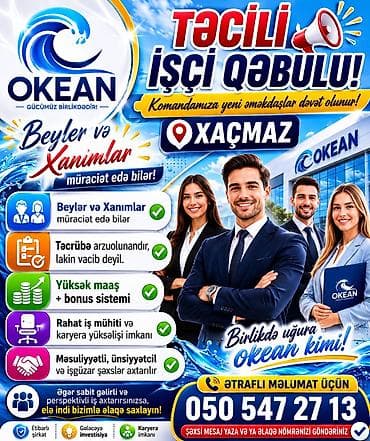 şirkət surucusu: “Okean” şirkətində iş imkanları – Xaçmaz - Komandamıza yeni — 1