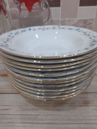 qab qacaq ikinci el: Boşqablar, 6 ədədli dəst, rəng - Ağ, Farfor, Çexiya — 6