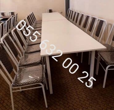 bağça üçün: Yeni, Kvadrat masa, 9 stul, Açılmayan, Stullar ilə, Metal, Azərbaycan — 10