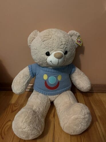 uşaq ucun traktor: Peluş ayı oyuncağı - Rəng: krem-bej - Gözlər: qara parlaq plastik - — 1