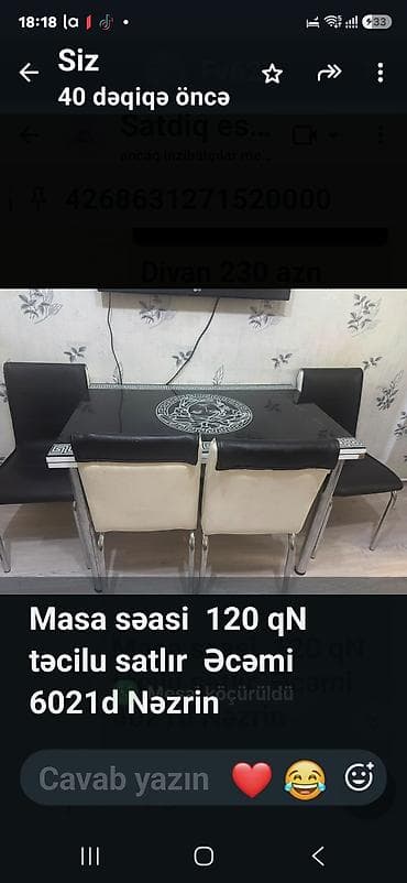 Masa səasi 120 qN təcilu satlır Əcəmi 6021d Nəzrin