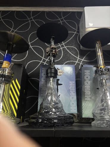 Nəbzli dizaynlı nərgilə - Klassik şüşə kolba: qalın, naxışlı, şəffaf