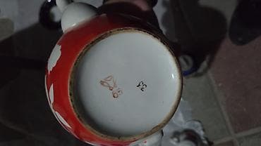 azza mini tortlar: Çay dəsti, rəng - Qırmızı, Farfor, SSRİ — 1