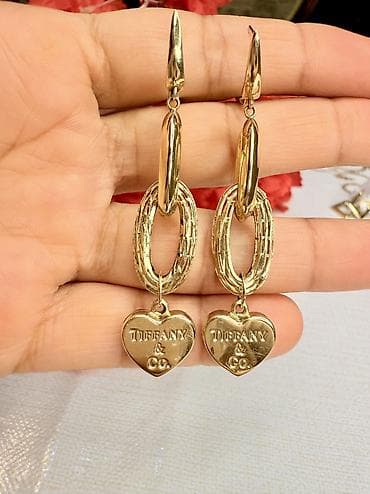 sırqa gülü: Sırğa, Tiffany, Sarı qızıl, 585 Əyar, 4700 g — 3