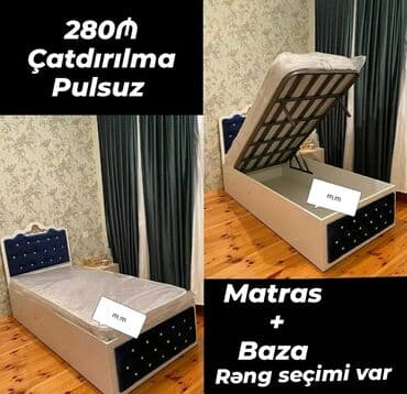 Çarpayılar: Yeni, Təknəfərlik çarpayı, Bazasız, Matras ilə, Siyirməsiz, Azərbaycan — 2