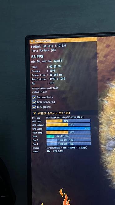 ikinci el kamputer: Videokart Asus GeForce GTX 1650, 4 GB, İşlənmiş — 8