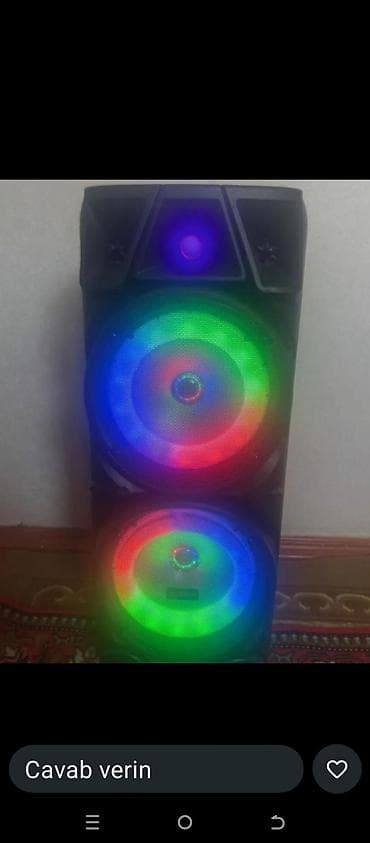 Portativ partnyor akustik sistem – ikili sabvuferli LED işıq