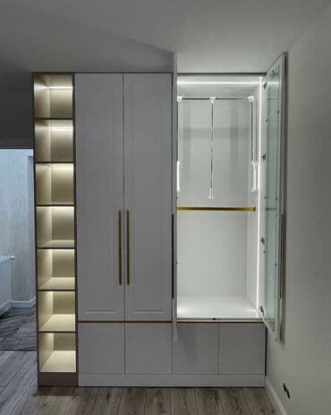 açıq dolab: Açılan, 4 qapılı Düz dolab, Qarderob, paltar dolabı — 5