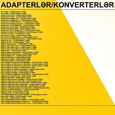 2 el pc: Adapterlər/Konverterlər (Çeviricilər) ⭐AV to VGA – 15 AZN (Topdan 11 — 2