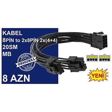 Elektronika: Kabellər "8PİN FEMALE to 8PİN/NVİDİA 12PİN MALE Original” MƏHSULLAR — 6
