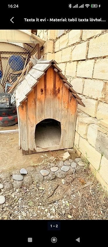 tutuquşu yuvası: Taxta it evi - Material: təbii taxta lövhələr - Konstruksiya: iki — 1