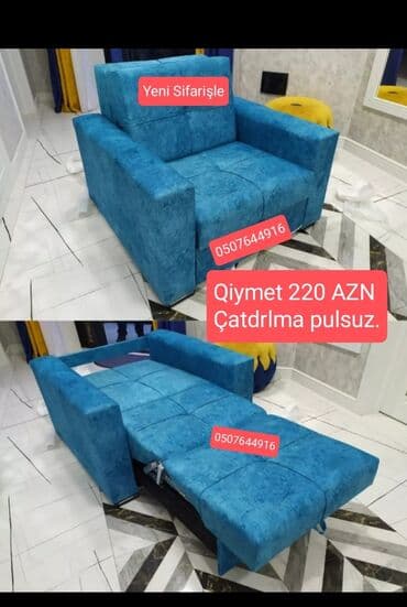 tek kreslo: Çevrilən kreslo-divan - Model: qatlanan mexanizmlə açılıb-yığılan — 1