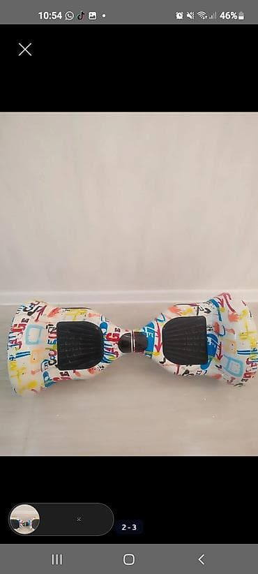 Qrafiti dizaynlı iki təkərli hoverboard (self-balance skuter) -