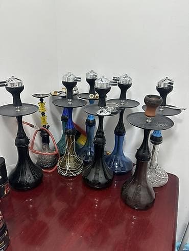 Nərgilər və aksesuarlar dəsti - Müxtəlif ölçü və dizaynda şüşə