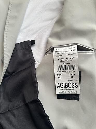 kurtka turk dilinde: Kişi kostyum dəsti – açıq boz rəng - İki hissə: pencək və şalvar - — 5