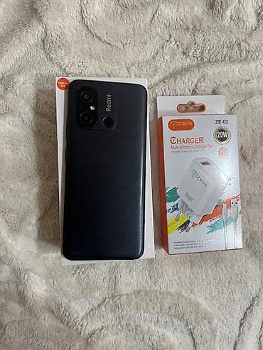 Мобильные телефоны и аксессуары: Redmi 12C, 128 ГБ, цвет - Черный, Face ID — 9