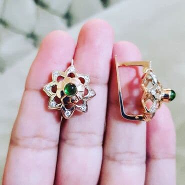 qizil halqa sirqalar: Sırğa, Sarı qızıl, 585 Əyar, 588 g — 1