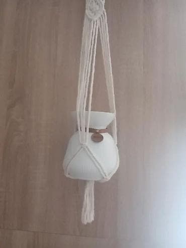 asqi: Makrame asma güldan tutacağı – əl işi bitki asqısı - Material: qalın — 3