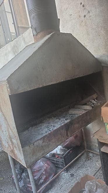 kebab: Metall soba-manqal – tüstü borulu, örtüklü - Material: qalın metal — 1