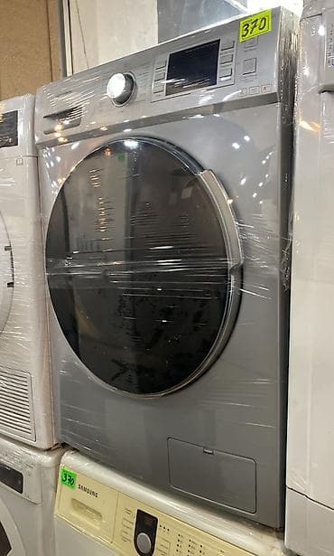 yarım avtomat paltaryuyan: Gümüş rəngli ön tərəfdən yüklənən paltaryuyan maşın - Geniş ön qapı — 1