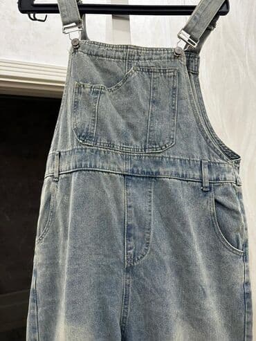 İdman geyimləri: Denim kombinezon - Material: qalın denim (jeans parça), boz-mavi — 1
