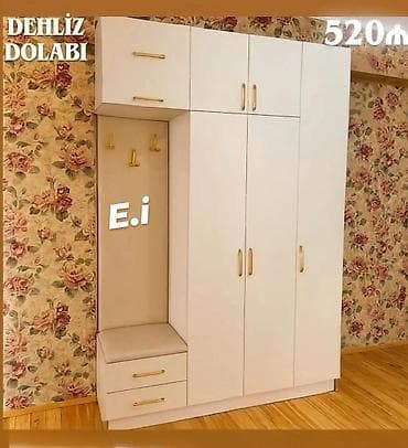 3 qapılı, Ağ, Digər material, Açılan, Düz dolab