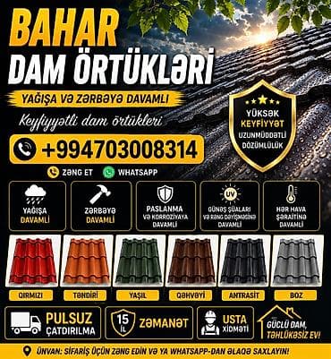 dam ustası: Metal dam örtükləri, Pulsuz çatdırılma, Zəmanətli, Kredit var — 1