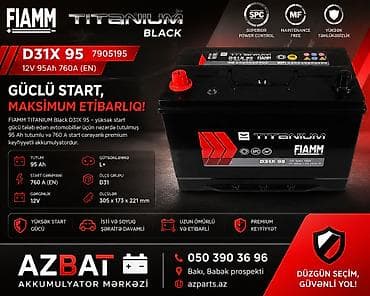 Fiamm, 95 ah, Orijinal, Almaniya, Yeni