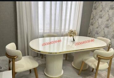 oturacaq dəstləri: Qonaq otağı üçün, Yeni, Açılan, Dördbucaq masa, 6 stul — 11