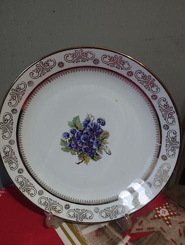 Tort və şiriniyyat qabı, rəng - Qızılı, Farfor