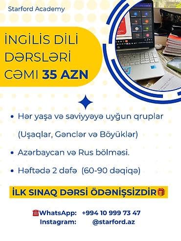 bağca muəllimi: İngilis dili dərsləri – cəmi 35 AZN - Danışıq praktikası - — 1